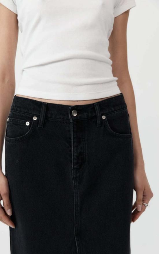  세인트아그니 데님 팬츠 세인트 아그니 데님 맥시 스커트 워시드 블랙 - ST.AGNI