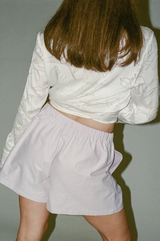  프리스카베라 숏팬츠 옥스포드 복서 반바지 라일락 - PRISCAVERA