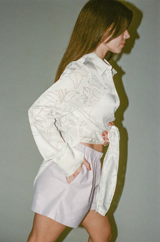  프리스카베라 숏팬츠 옥스포드 복서 반바지 라일락 - PRISCAVERA