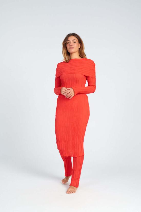  Nomia 숏 원피스 노미아 숄더 오버레이 드레스 칠리 - NOMIA