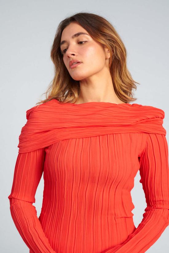  Nomia 숏 원피스 노미아 숄더 오버레이 드레스 칠리 - NOMIA