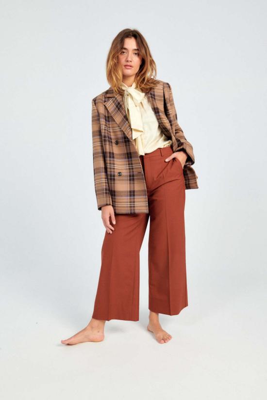  삼소앤삼소 수트 자켓 Samsoe Samsoe Kajsa 블레이저 체크 무늬 - SAMSOE SAMSOE