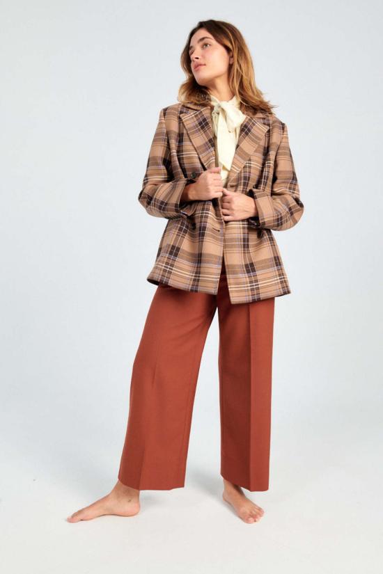  삼소앤삼소 수트 자켓 Samsoe Samsoe Kajsa 블레이저 체크 무늬