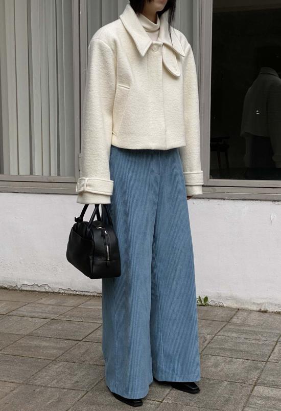  더 엔케이씨 스토어 스트레이트 팬츠 Nkc스토어 찬 코듀로이 팬츠 코발트 블루 - The NKC Store