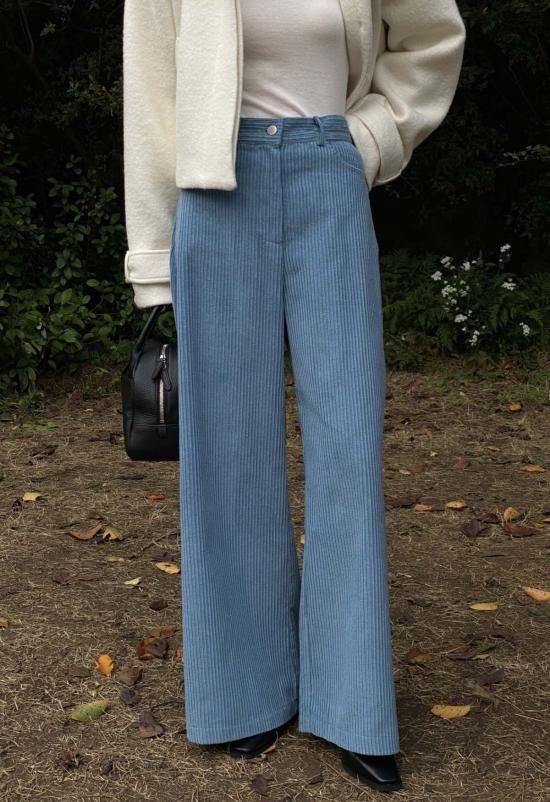  더 엔케이씨 스토어 스트레이트 팬츠 Nkc스토어 찬 코듀로이 팬츠 코발트 블루