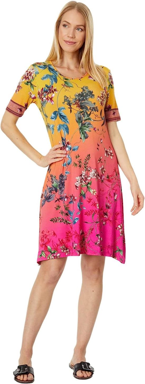  조니 와스 숏 원피스 Johnny Was Emboy 스윙 니트 미니 드레스 멀티