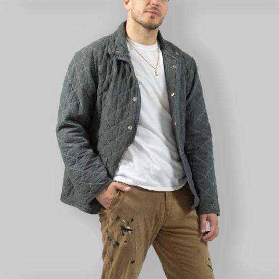  유틸리티 캔버스 봄버 자켓 퀼팅 스냅 재킷 - UTILITY CANVAS