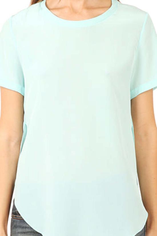  3.1 필립림 반팔 티셔츠 3.1 필립 림 오버랩 사이드 심 티셔츠 Azure - 3.1 PHILLIP LIM