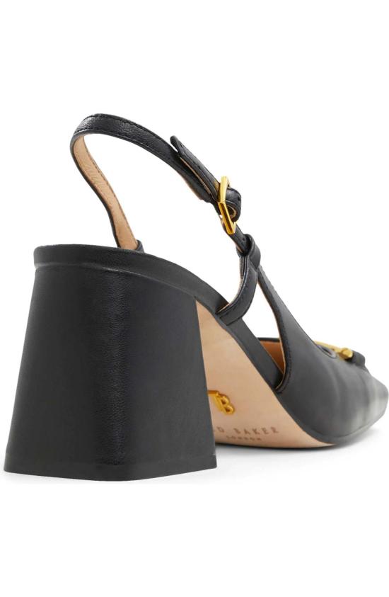  테드베이커 샌들 Ted Baker Mia Icon 가죽 슬링백 펌프스 블랙 - TED BAKER