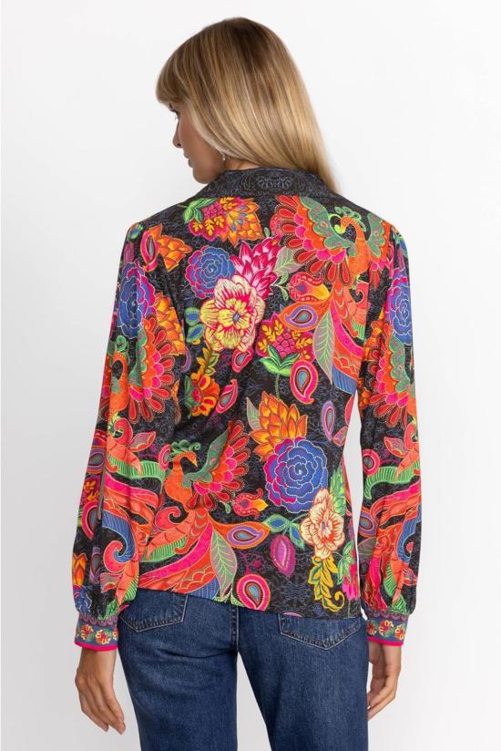  조니 와스 긴팔 티셔츠 Johnny Was Janie Favorite 퍼프 슬리브 폴로 엠버윙 - JOHNNY WAS