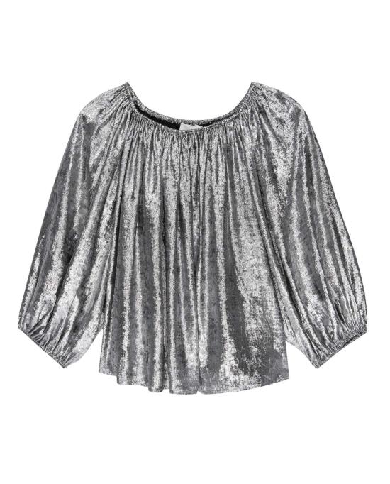  더 그레이트 긴팔 티셔츠 . 팔메테 탑 실버 - THE GREAT