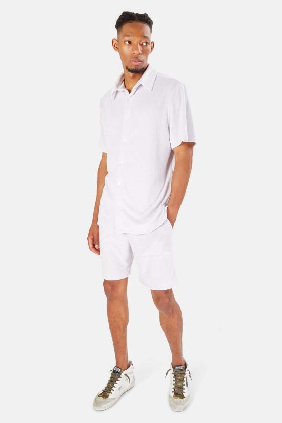  블루&크림 숏팬츠 풀 테리 숏 화이트아웃 라일락