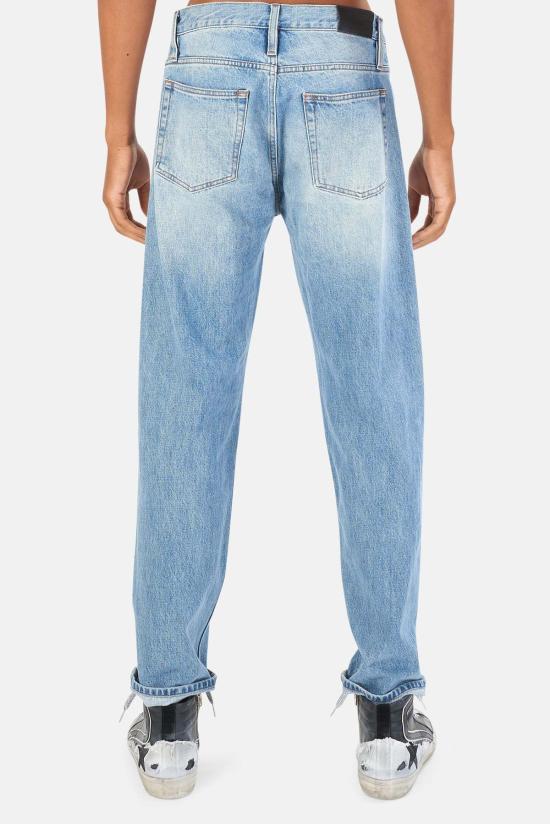  프레임 데님 팬츠 데님 셀비지 스트레이트핏 진 블루 워시드 - FRAME