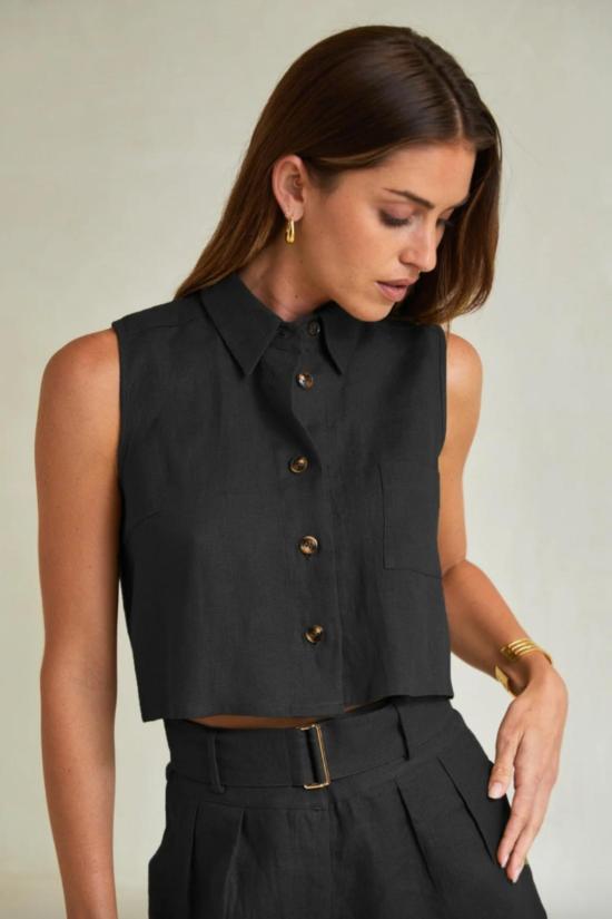  헤브론 민소매 티셔츠 카티아  블랙