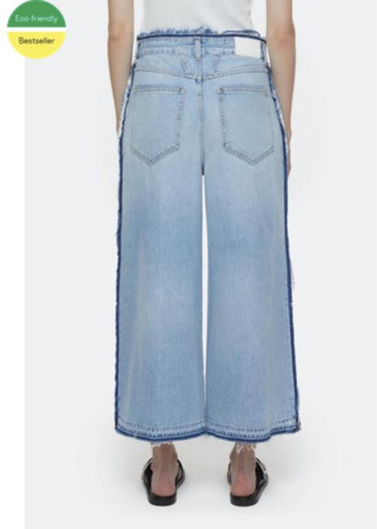  클로즈드 스트레이트 팬츠 닫힌 리나 와이드 레그 크롭 진 라이트 블루 - CLOSED