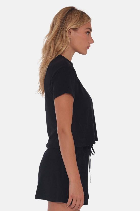  더 타일 클럽 반팔 티셔츠 타일 클럽 노바 테리 티셔츠 블랙 - THE TILE CLUB