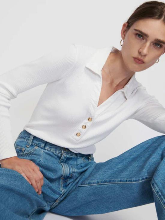  네이션 리미티드 긴팔 티셔츠 Nation Ltd 하브 스냅 폴로 - NATION LTD