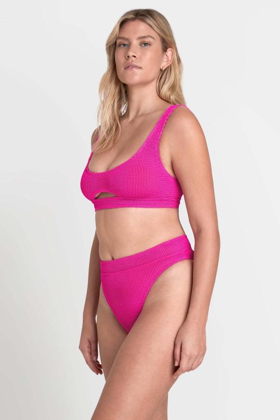  본드아이 비키니 수영복 본드 아이 사샤 크롭 에코 브라이트 핑크 - BOND EYE