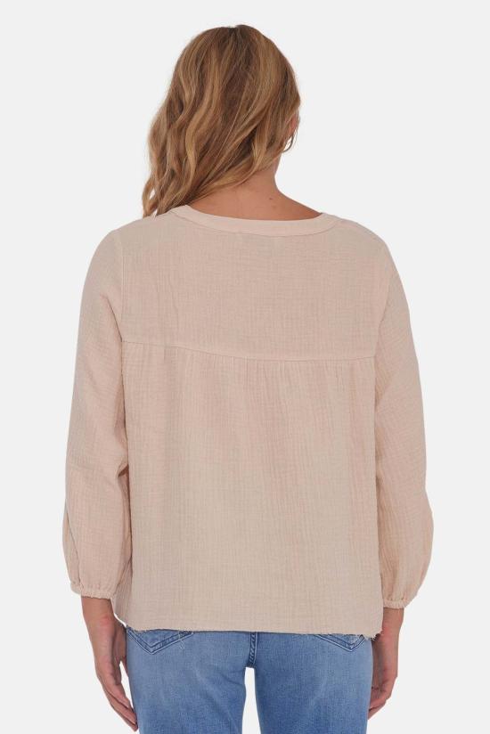  더 타일 클럽 블라우스 타일 클럽 에덴 거즈 탑 내추럴 - THE TILE CLUB