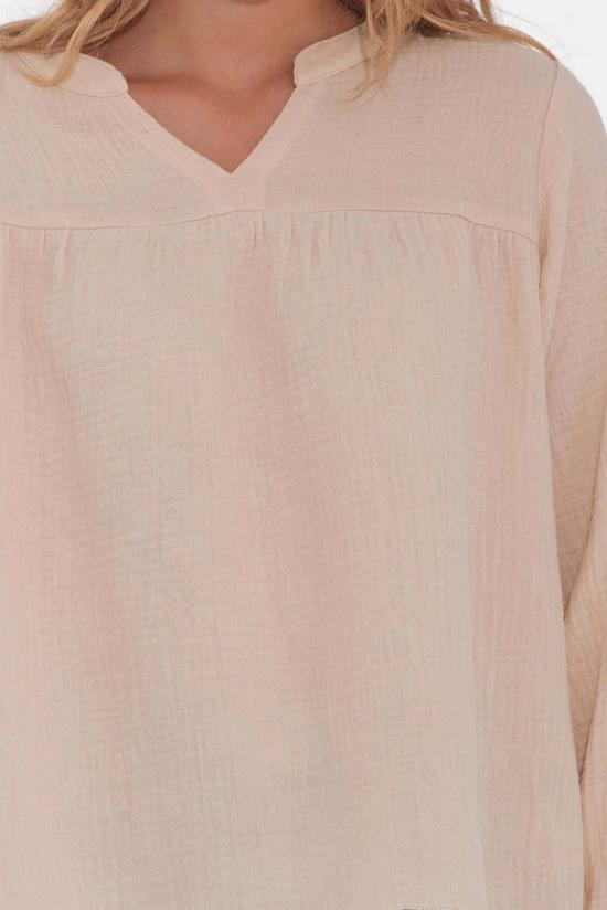  더 타일 클럽 블라우스 타일 클럽 에덴 거즈 탑 내추럴 - THE TILE CLUB