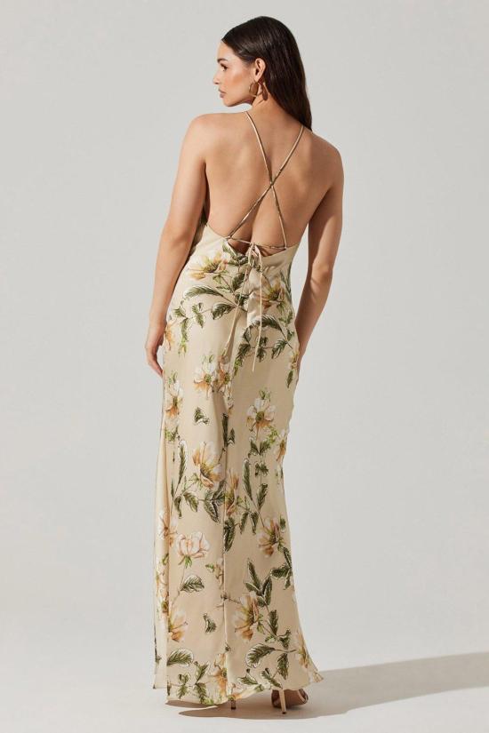  아스트라 더 라벨 롱 원피스 아스트 더 라벨 엘리노어 드레스 골드 플로럴 - ASTR The Label