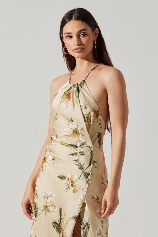  아스트라 더 라벨 롱 원피스 아스트 더 라벨 엘리노어 드레스 골드 플로럴 - ASTR The Label