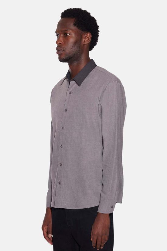  Blue&Cream 긴팔 셔츠 블루&크림 뉴먼 콤보  라이트 그레이/차콜 칼라 - BLUE&CREAM