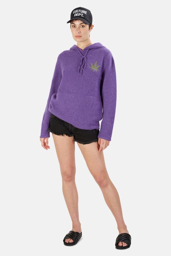  Harden 후드 티셔츠 하든 리프 캐시미어 후드  퍼플/그린