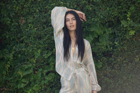  roma 긴팔 티셔츠 로마 캐서린 탑 사막 프린트 - OTHER BRANDS