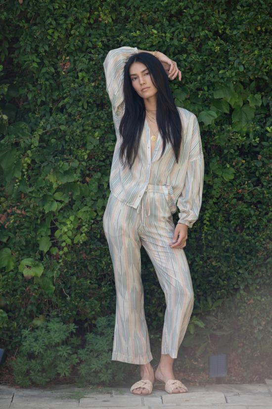  로마 긴팔 티셔츠 캐서린 탑 사막 프린트