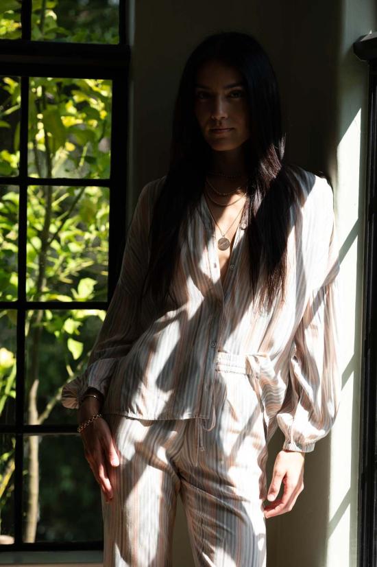  로마 긴팔 티셔츠 캐서린 탑 사막 프린트 - ROMA