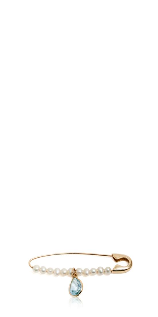  로렌 스튜어트 이어링 Xl 펄 젬 안전핀 귀걸이