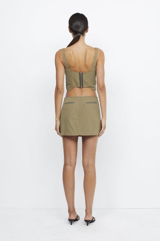  백앤브릿지 민소매 티셔츠 벡 + 브릿지 레미 코르셋 탑 스플라이스 카키 - BEC + BRIDGE