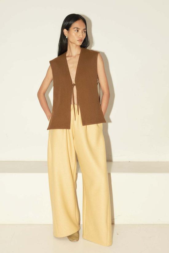  다두라 스트레이트 팬츠 다투라 헤비 보일드 울 유도 팬츠 버터 - DATURA