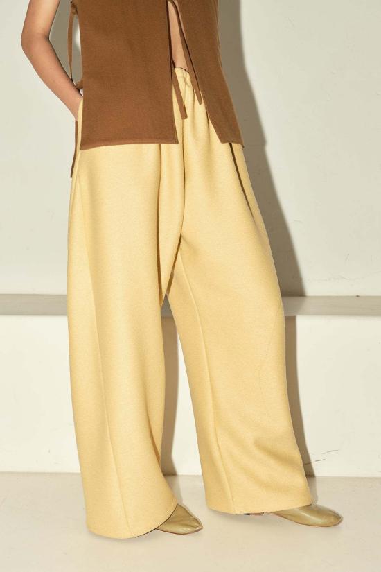  다두라 스트레이트 팬츠 다투라 헤비 보일드 울 유도 팬츠 버터 - DATURA