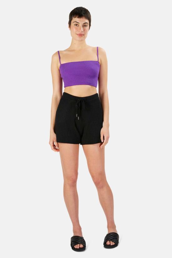  더 타일 클럽 민소매 티셔츠 타일 클럽 더 레인 크롭드 캐시미어 캐미 퍼플 - THE TILE CLUB