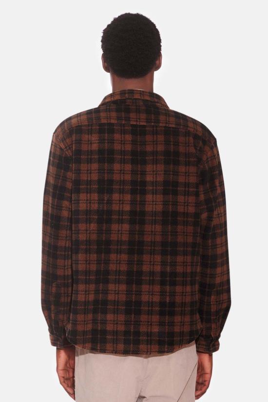  블루&크림 자켓 폴라 플리스 오버셔츠 브라운 플레드 - BLUE&CREAM