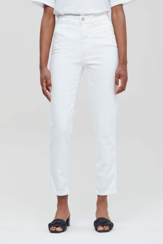  클로즈드 데님 팬츠 닫힌 페달 푸셔 화이트