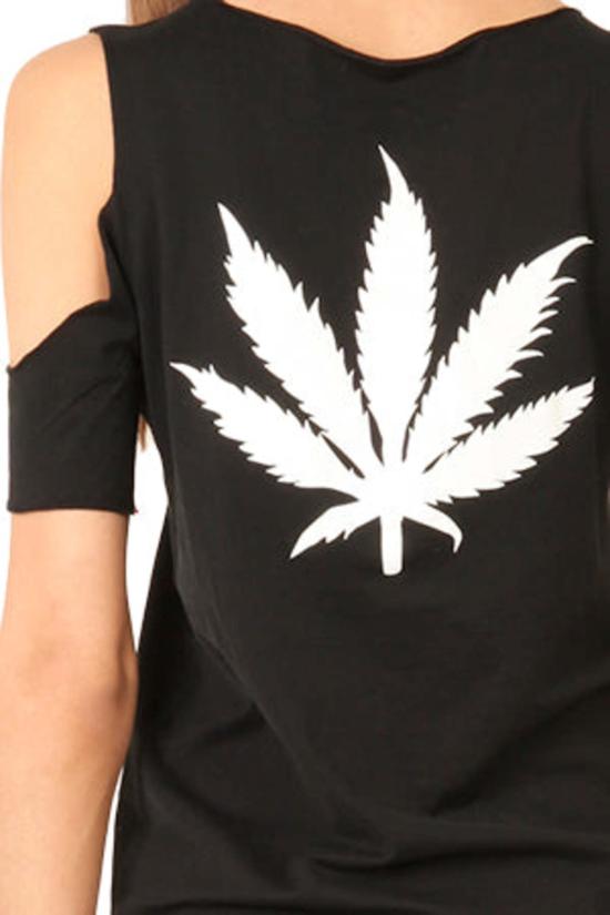  루시앙 팔라피네 반팔 티셔츠 루시앙 펠라트 피네 컷아웃 리프 탑 블랙/화이트 - LUCIEN PELLAT-FINET