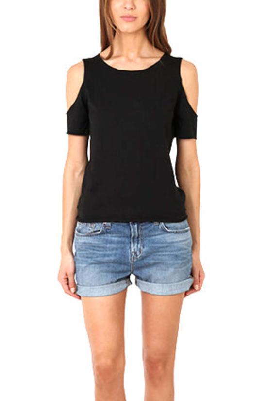  루시앙 팔라피네 반팔 티셔츠 루시앙 펠라트 피네 컷아웃 리프 탑 블랙/화이트