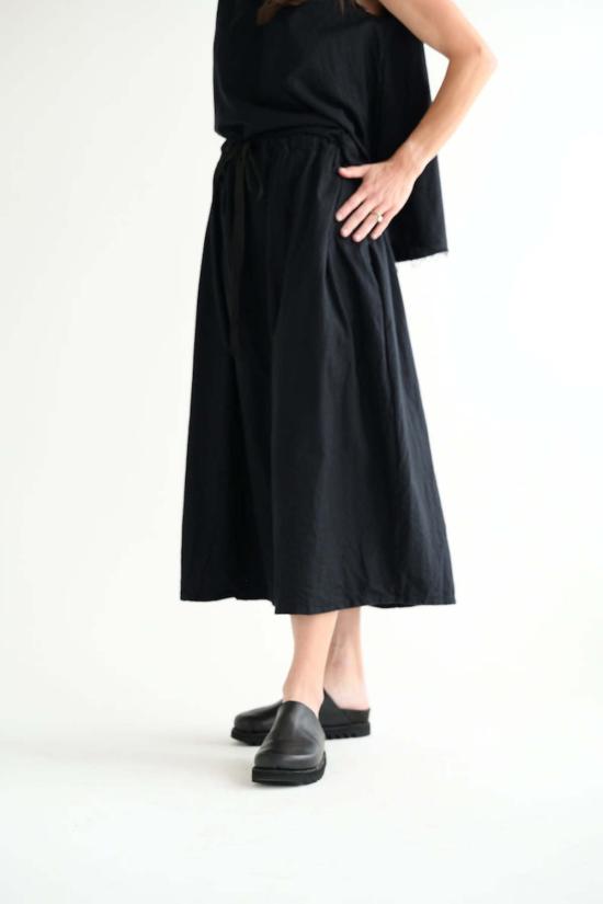  SCHA / 여성 샤 미디엄 롱 투 포켓 스킷 블랙 플란넬 미디 스커트 BPG - OTHER BRANDS