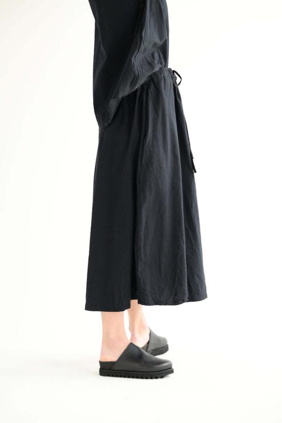  SCHA / 여성 샤 미디엄 롱 투 포켓 스킷 블랙 플란넬 미디 스커트 BPG - OTHER BRANDS