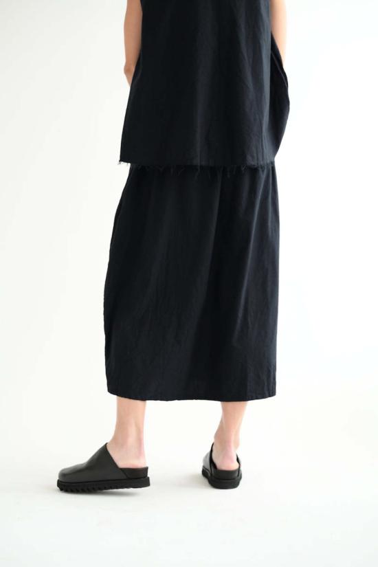  SCHA / 여성 샤 미디엄 롱 투 포켓 스킷 블랙 플란넬 미디 스커트 BPG - OTHER BRANDS