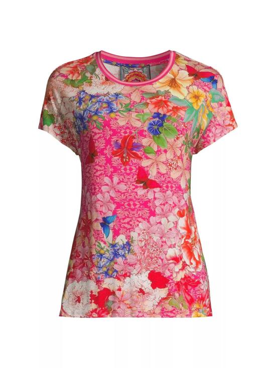  조니 와스 반팔 티셔츠 Johnny Was Frame 릴렉스 돌만 슬리브 티셔츠 멀티