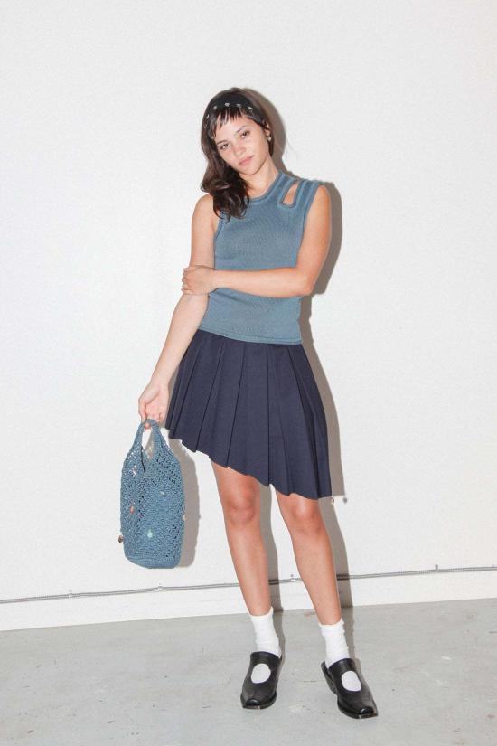  케이코 민소매 티셔츠 Kk Co 슬래시  슬레이트 블루 - KKCO