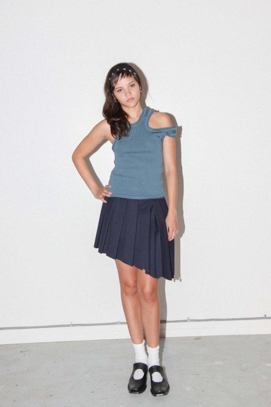  케이코 민소매 티셔츠 Kk Co 슬래시  슬레이트 블루