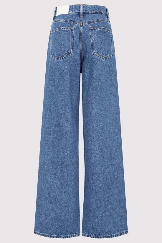  세인트아그니 데님 팬츠 세인트 아그니 미드 라이즈 와이드 레그 데님 블루 - ST.AGNI