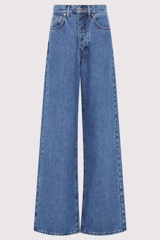  세인트아그니 데님 팬츠 세인트 아그니 미드 라이즈 와이드 레그 데님 블루 - ST.AGNI