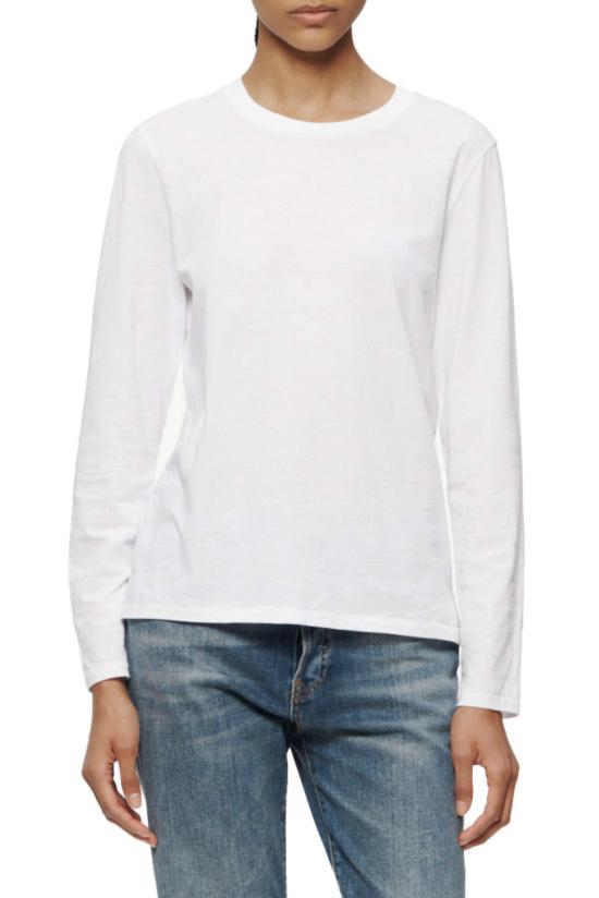  6397 긴팔 티셔츠 L/S 미니 보이 티셔츠 화이트