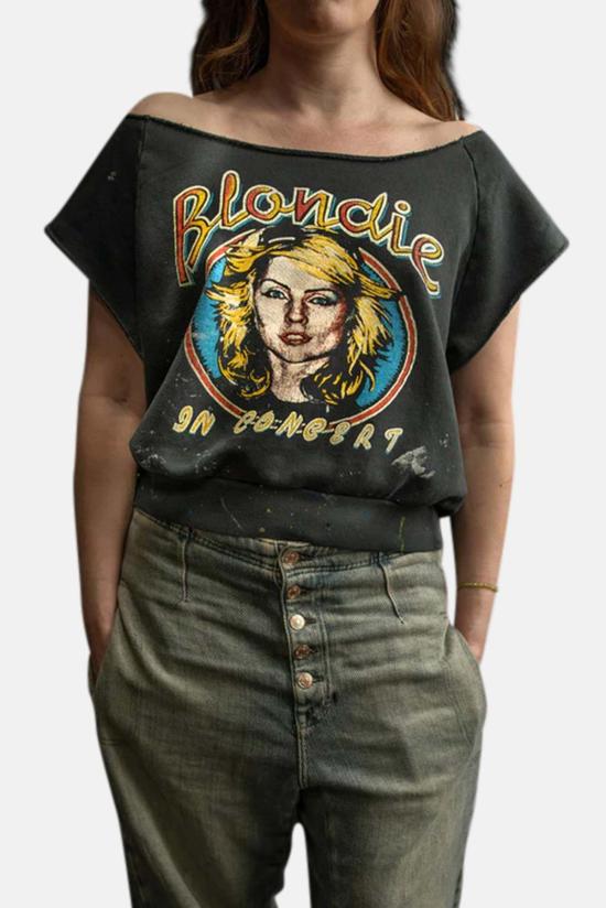  메이드원 스웨터 Made Worn Blondie Cut 스웨트셔츠 석탄 안료 - MADEWORN